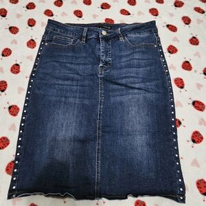 Studded Denim Skirt